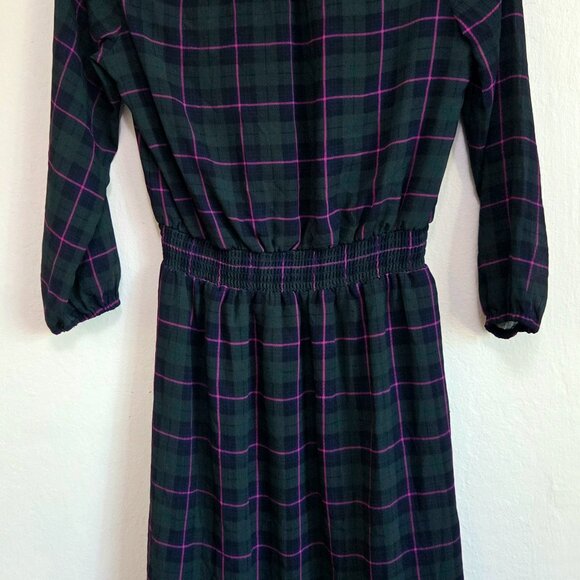J. Crew – Green Tartan Plaid Dress with Pink Lines – Size Small (Fits Medium) - Picture 6 of 10
